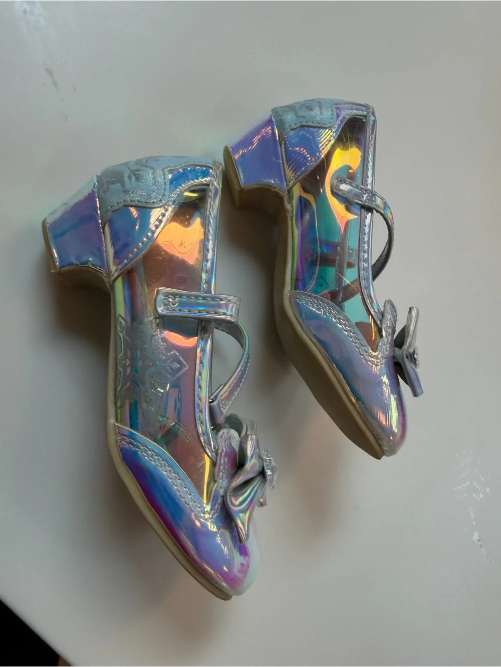 Disney Iridescent Rainbow Mary Jane Dress Shoes with Bow